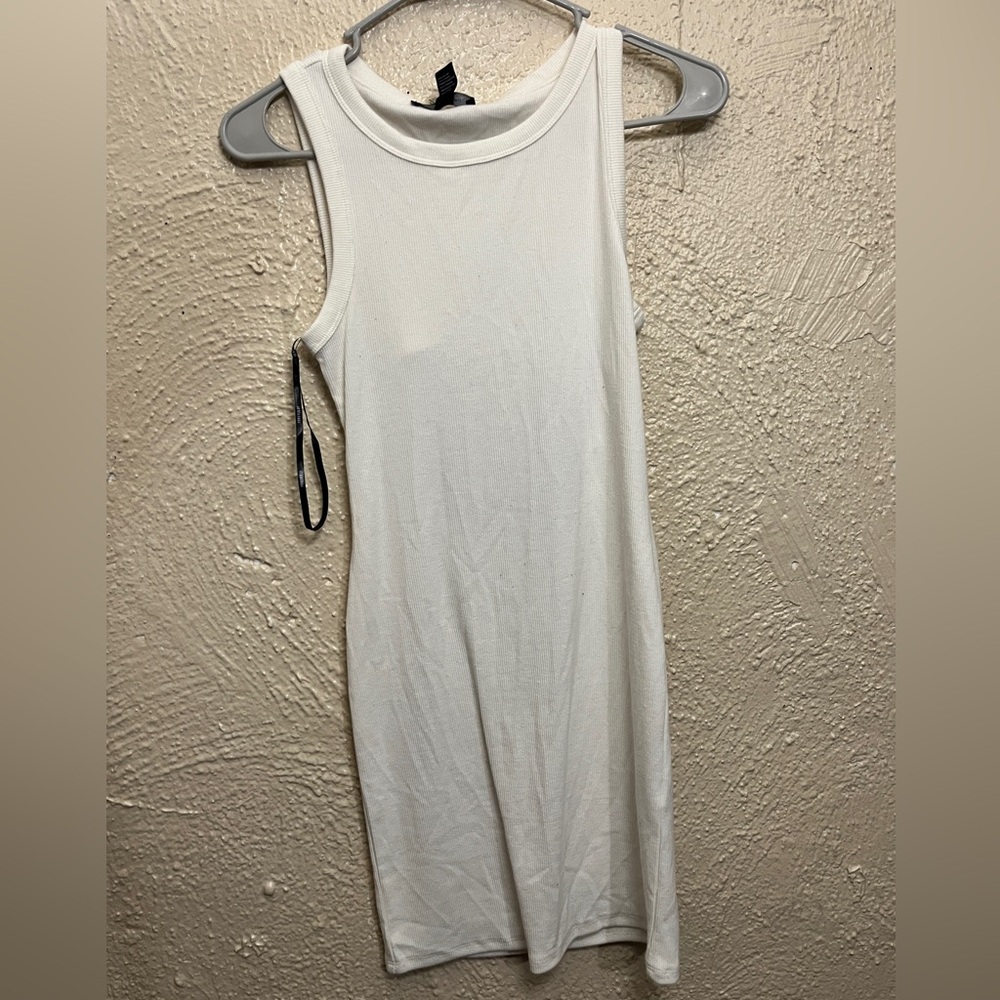 Forever 21 white midi cut out dress